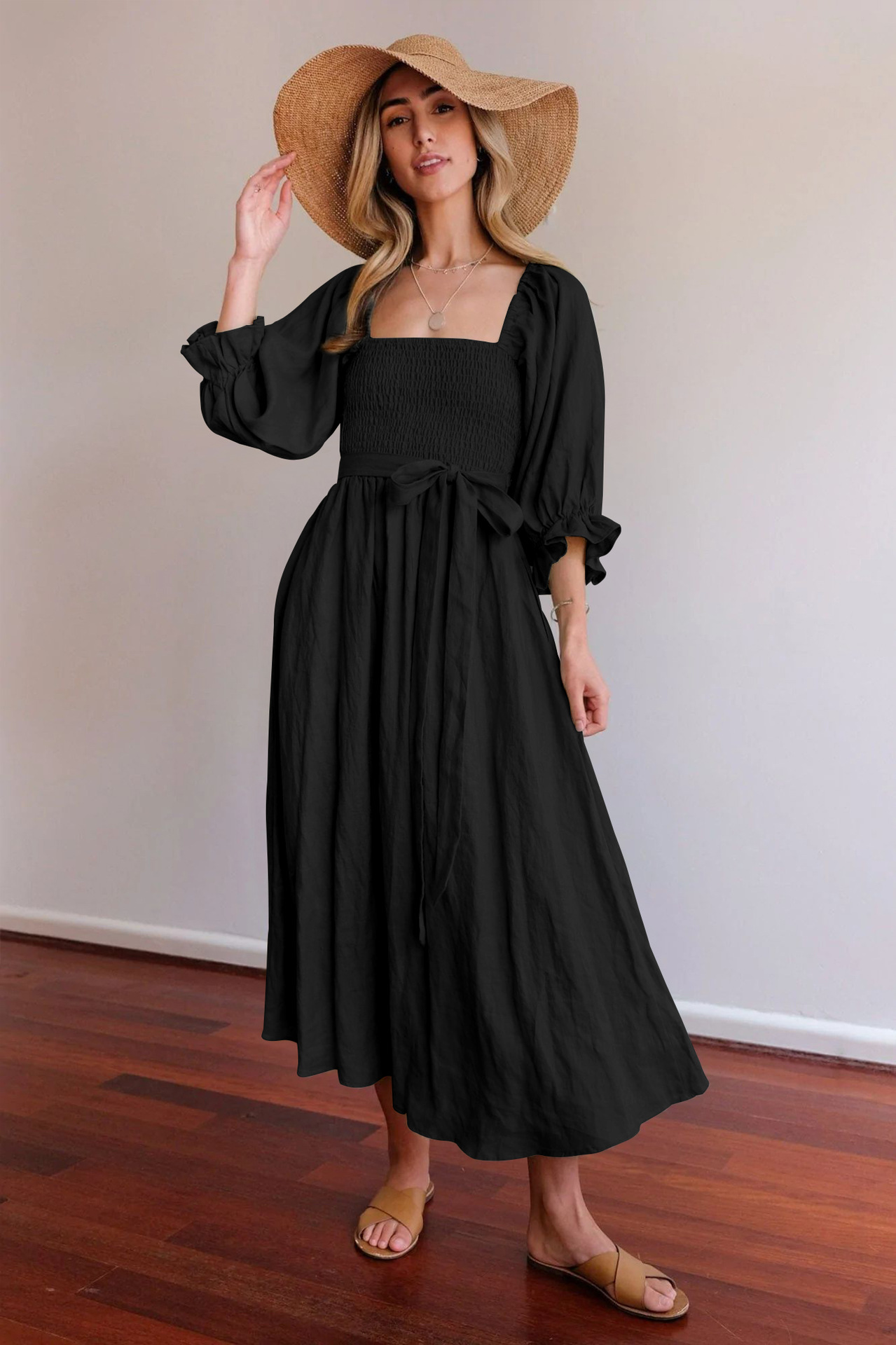💥Hot Sale-[SAVE 50% OFF]--🏖️FRENCH RUFFLED LANTERN SLEEVES MULTI-WEAR DRESS--BUY 2 GET 10% OFF & FREE SHIPPING