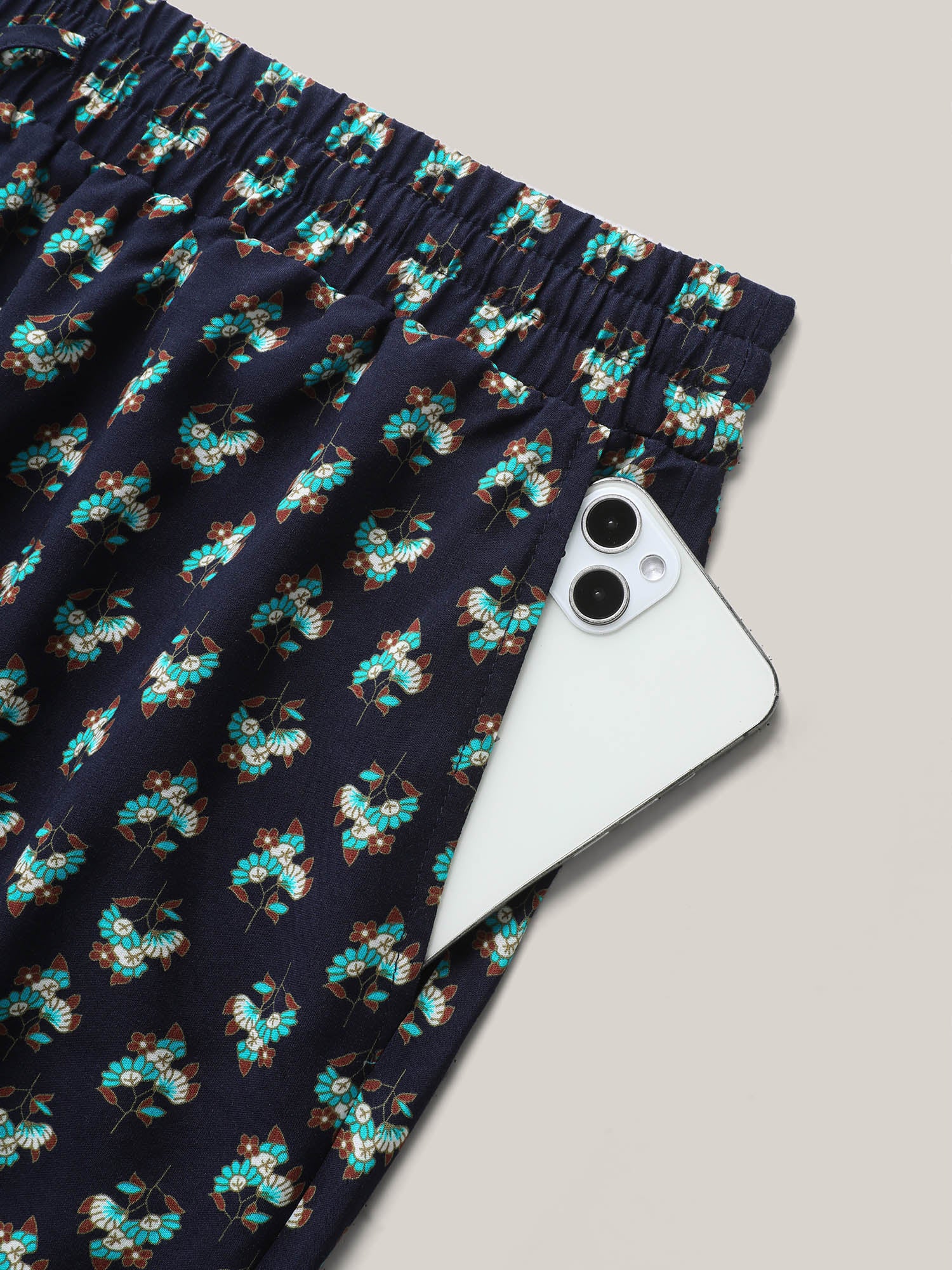 Boho Stretchy Waist Wide-Leg Pants