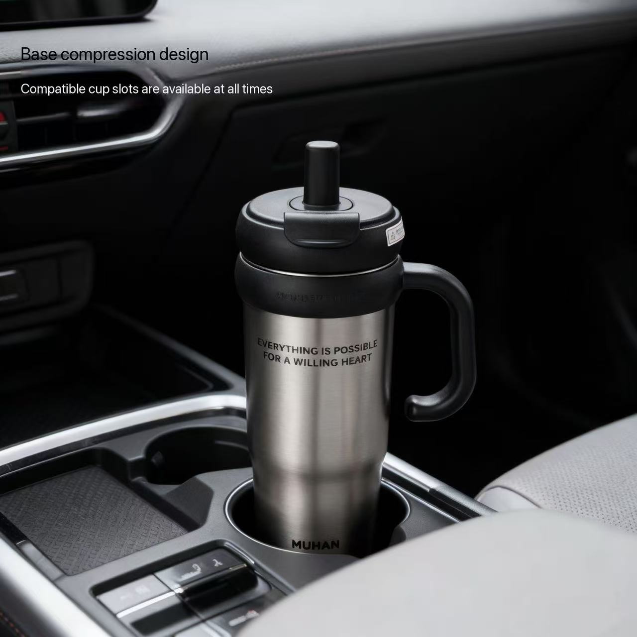 Giant insulated water bottle, large capacity, suitable for women, office workers, desktop cups, car cups, and men.