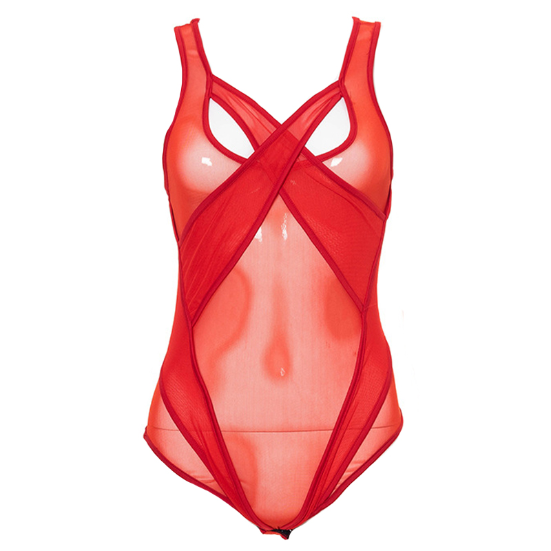 See Through Hollow Out Mesh Bodysuit