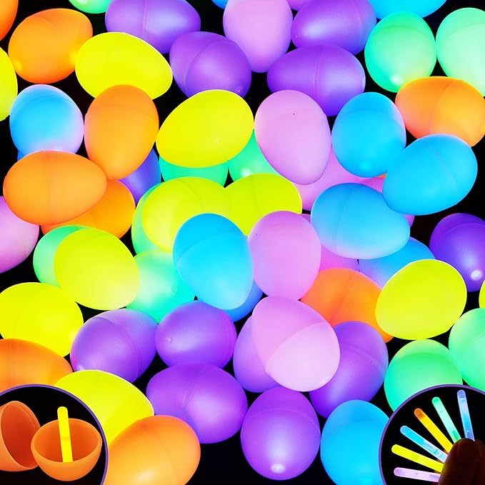 🔥Last Day 50% OFF🔥Eggs with Mini Glow Sticks(Set OF 6 Colors/green,orange,pink,yellow,blue,purple)