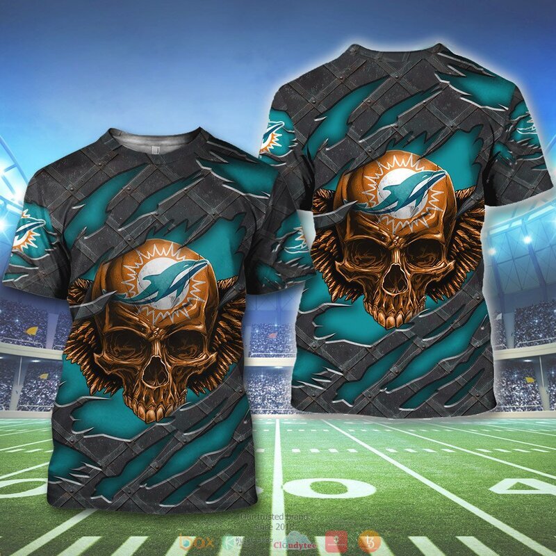 MIAMI DOLPHINS WINGS SKULL 3D HOODIE