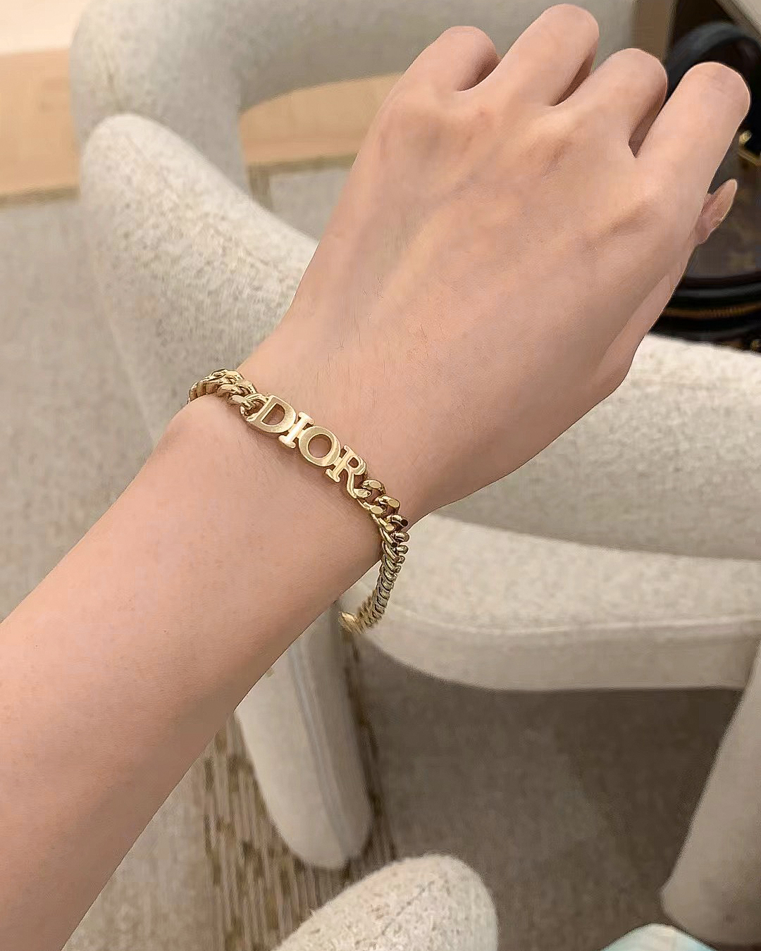 Dior chain letter bracelet