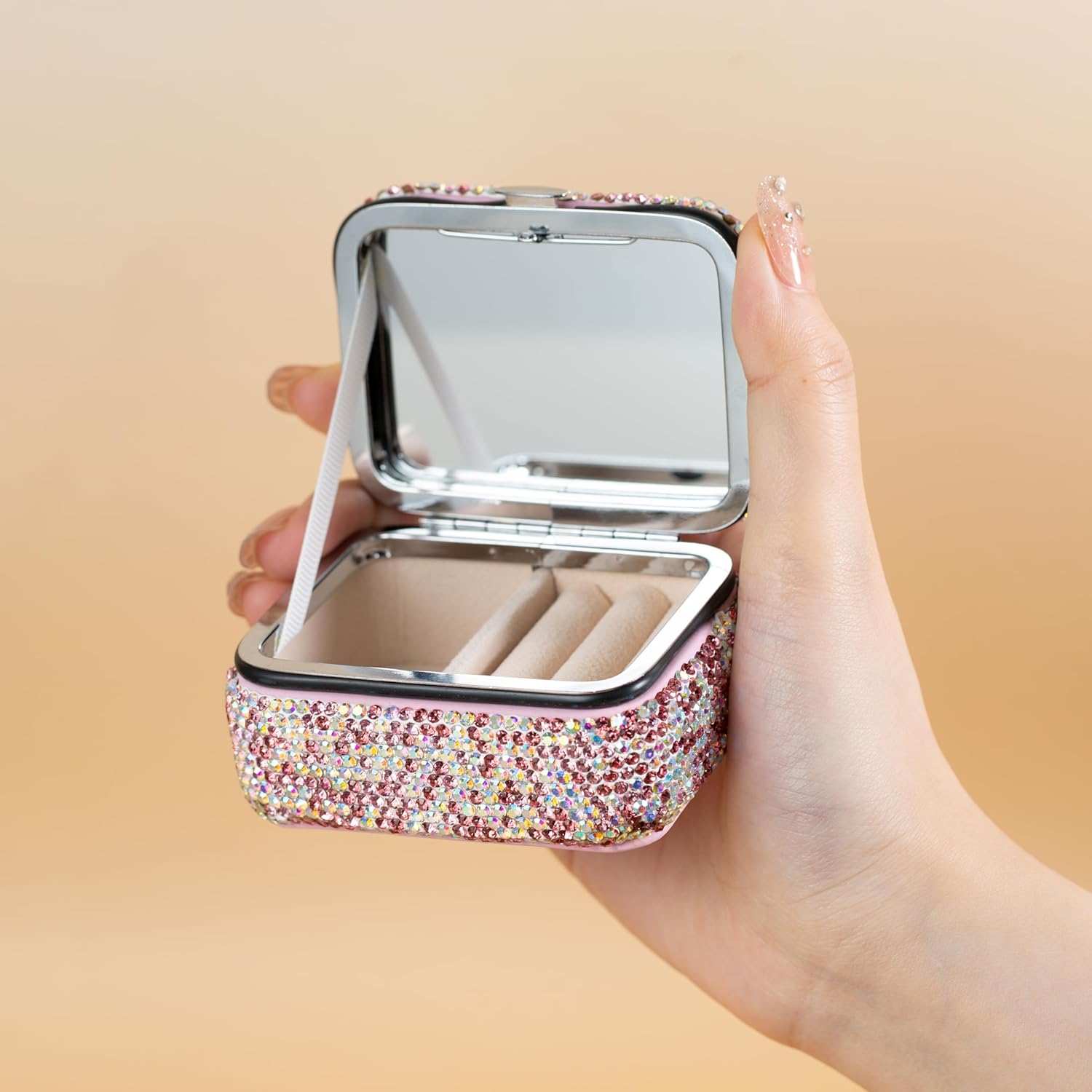 🔥New Release Hot Sale🔥Bling Diamonds Crystal Portable Jewelry Case