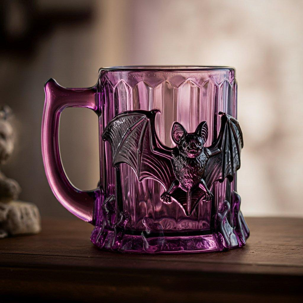 Transparent Bat Glass Mug | Dark Gothic Glamour