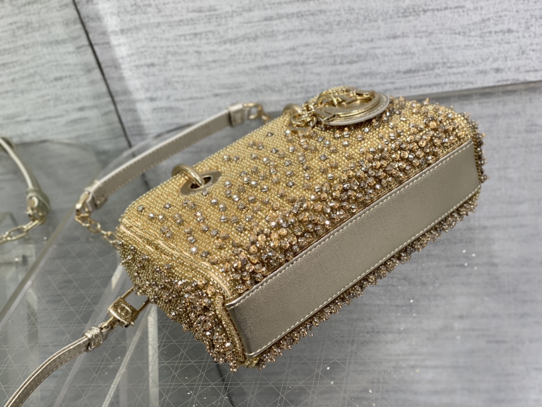 Dior Lady Limited Edition Beaded Horizontal Edition Princess Diana Bag