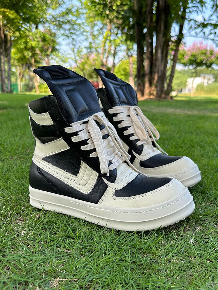 PU High-Top Contrast Sneakers