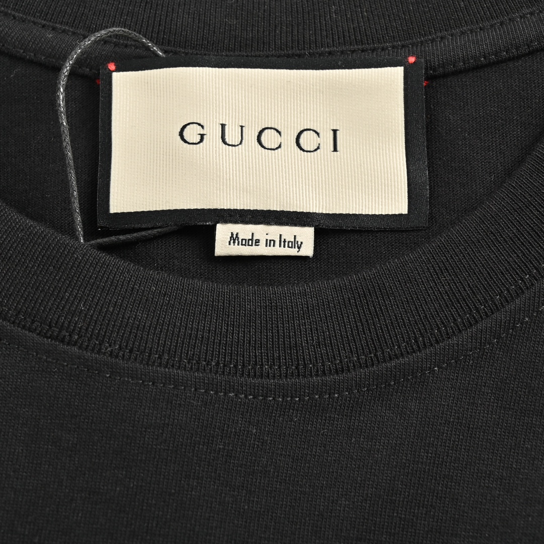 Gucci 24ss red and green double G embroidered short sleeve