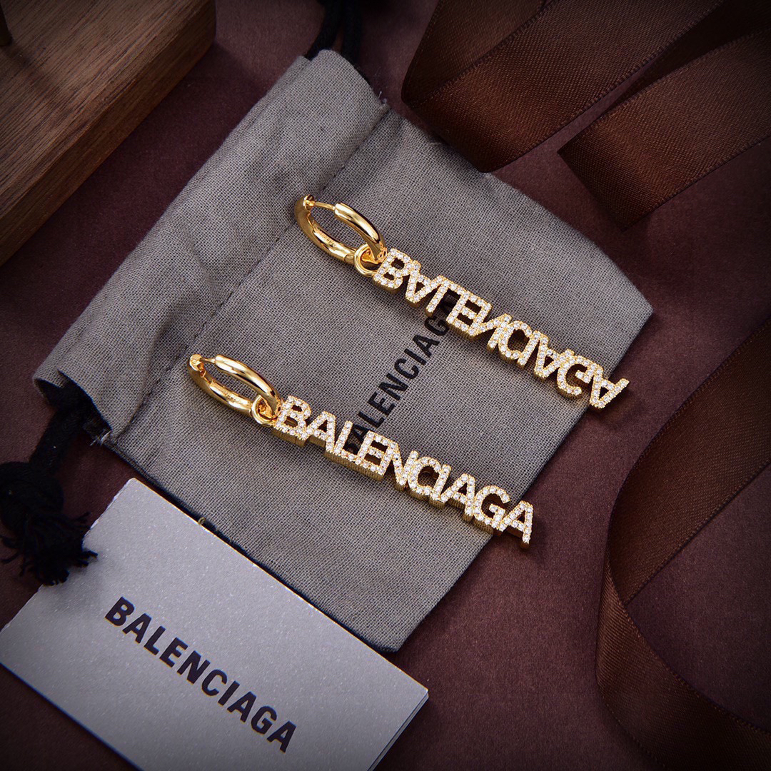 Balenciaga Diamond Font Earrings