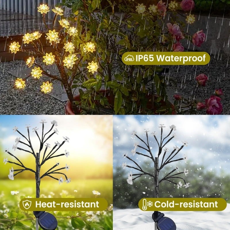 🔥Last day 48% OFF - Outdoor Waterproof Cherry Blossom  Multicolor Solar Garden Lights