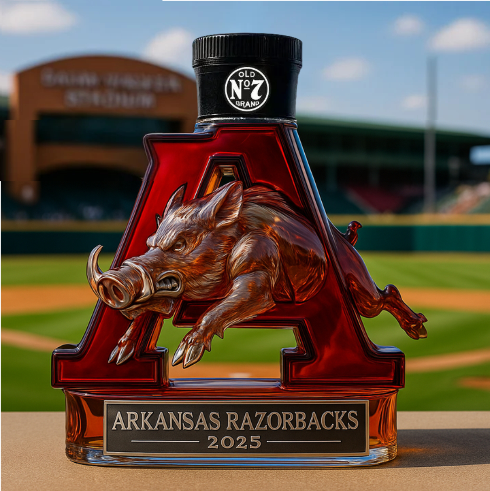 University of Arkansas Razorbacks Commemorative Whiskey Bottle