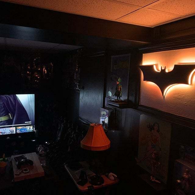 ⚡🦇16 colors 3D creative superhero LED atmosphere wall light
