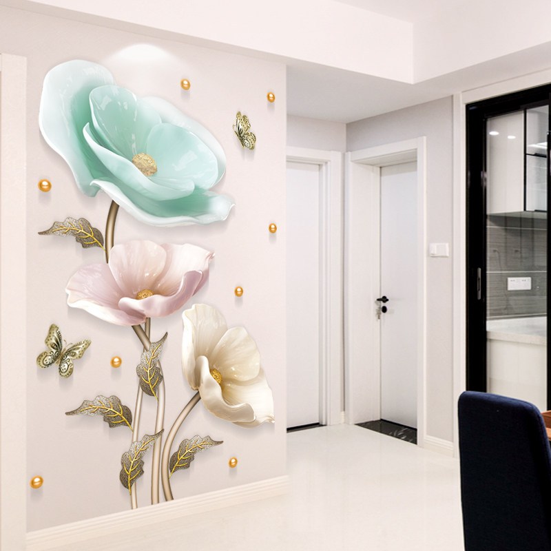 HOT SALE🔥Large Size Removable 3D Flower Wall Sticker - Peel & Stick DIY Wallpaper