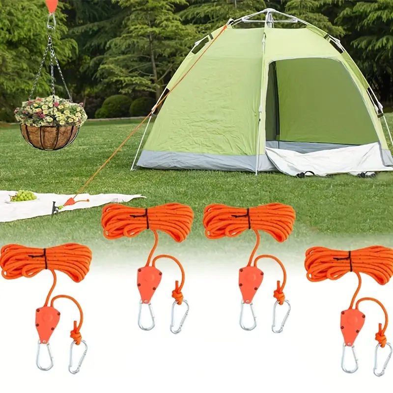 ⛺⛺Ratchet pulley rope hanger tent reflective wind rope