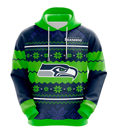 SEATTLE SEAHAWKS 3D HOODIE XMAS01