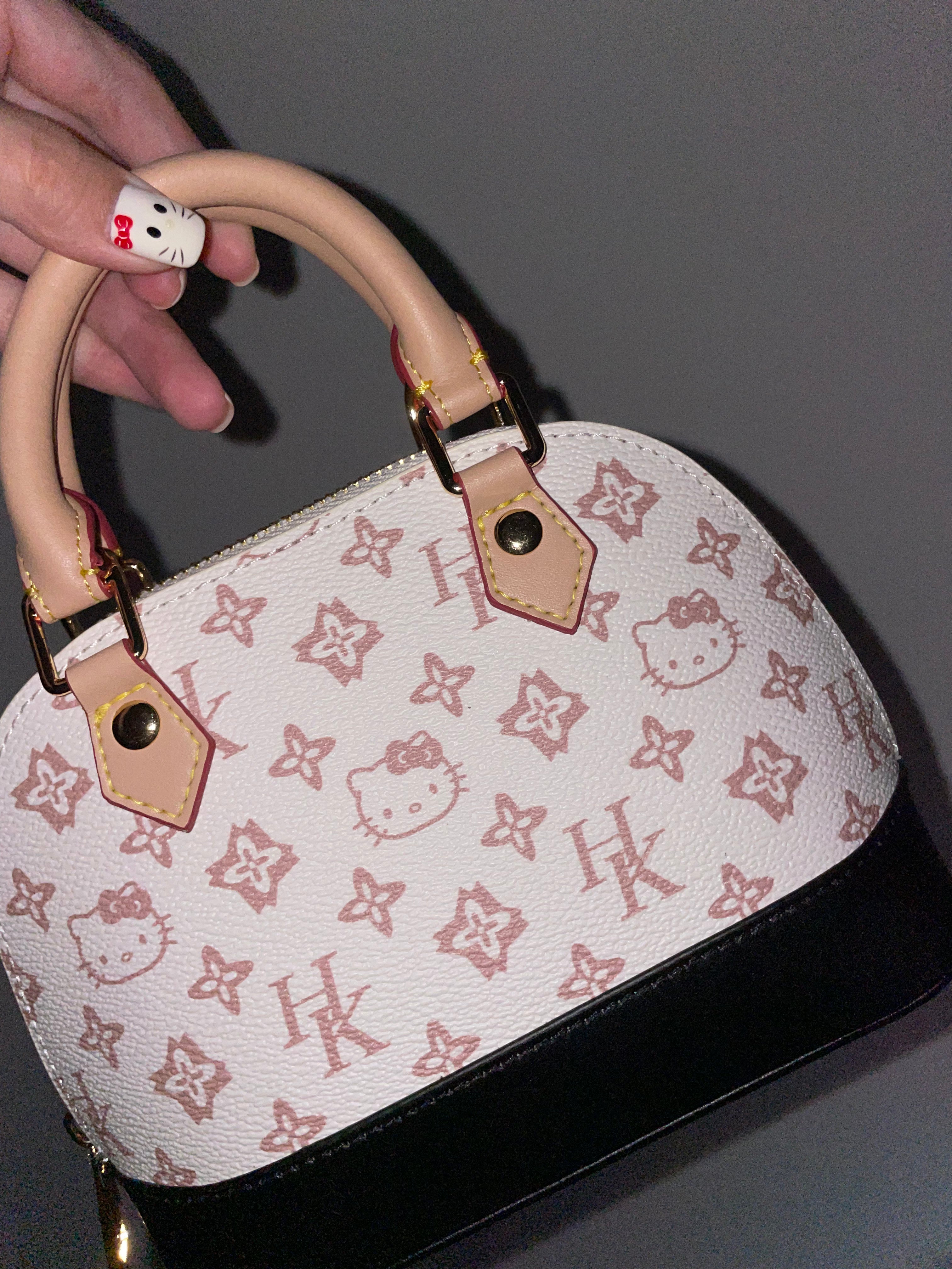 Hellokitty Handmade Small Crossbody Bags for Women Classic Double Zip Top Handle Dome Satchel Bag Shoulder Purse