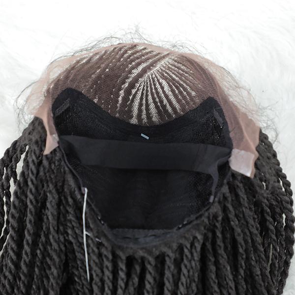 100% Hand-Braided Side Part Cornrow 13x5 Braided Lace Wig