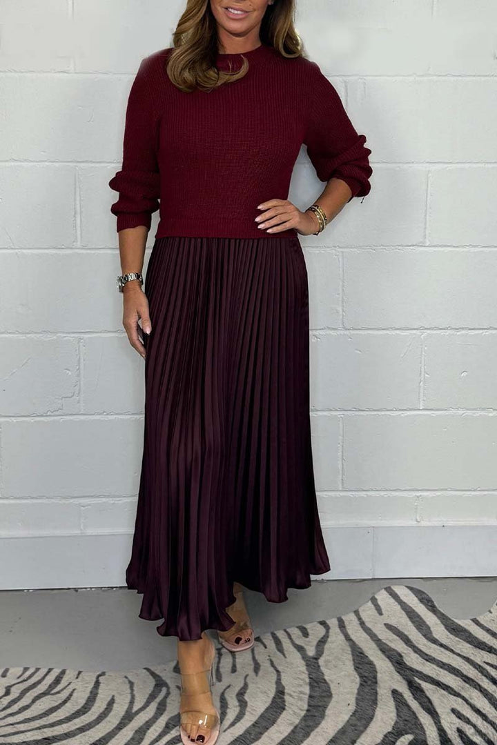 On Sale🔥Long Sleeve Jumper & Pleated Bottom Dress