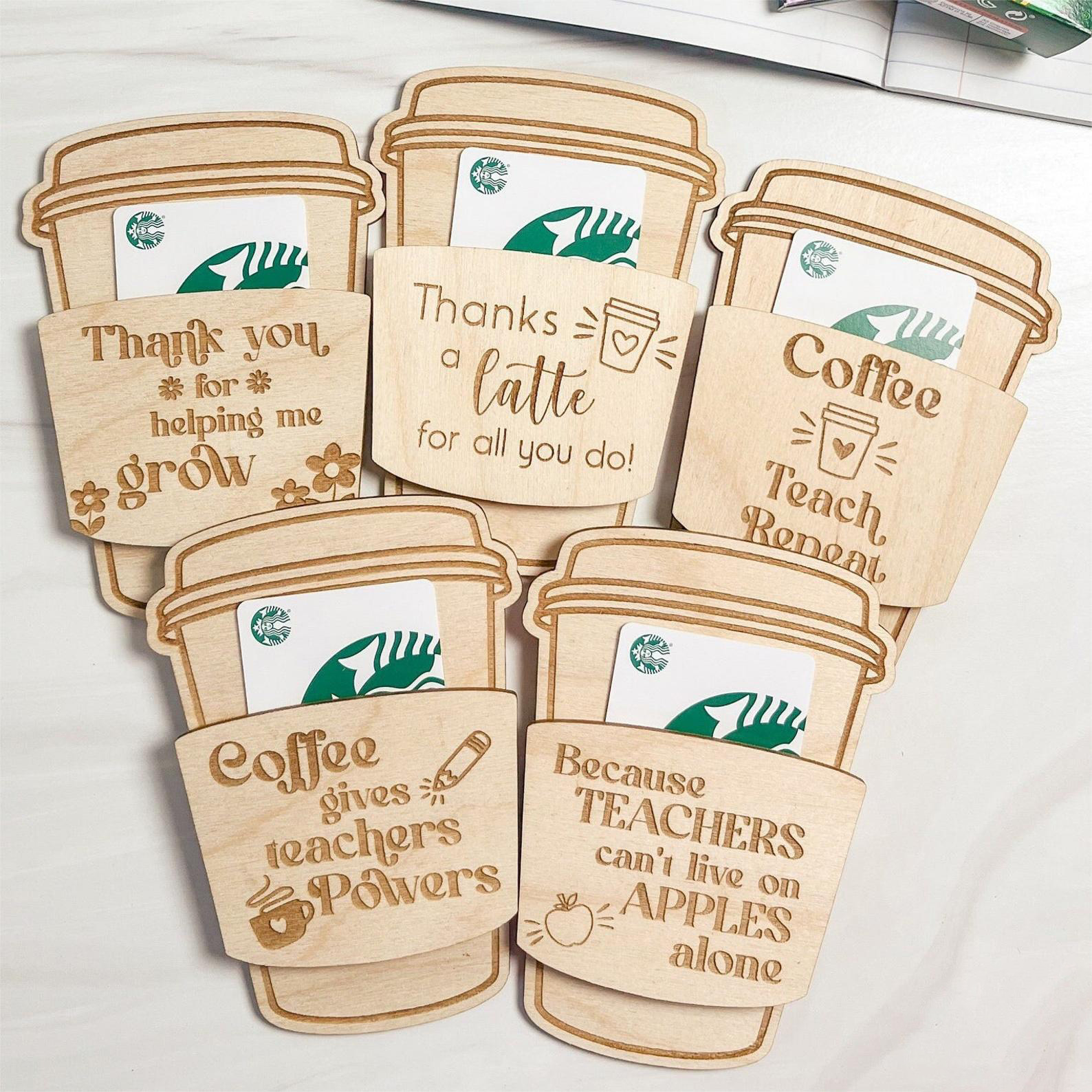 Funny Teacher Coffee Gift Card Sleeves | Gifts For A Teachers