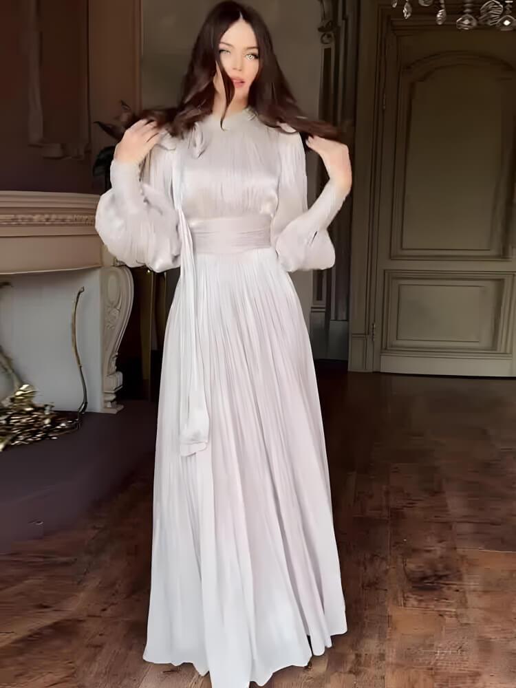 Women's Beaded Long-sleeved Dress