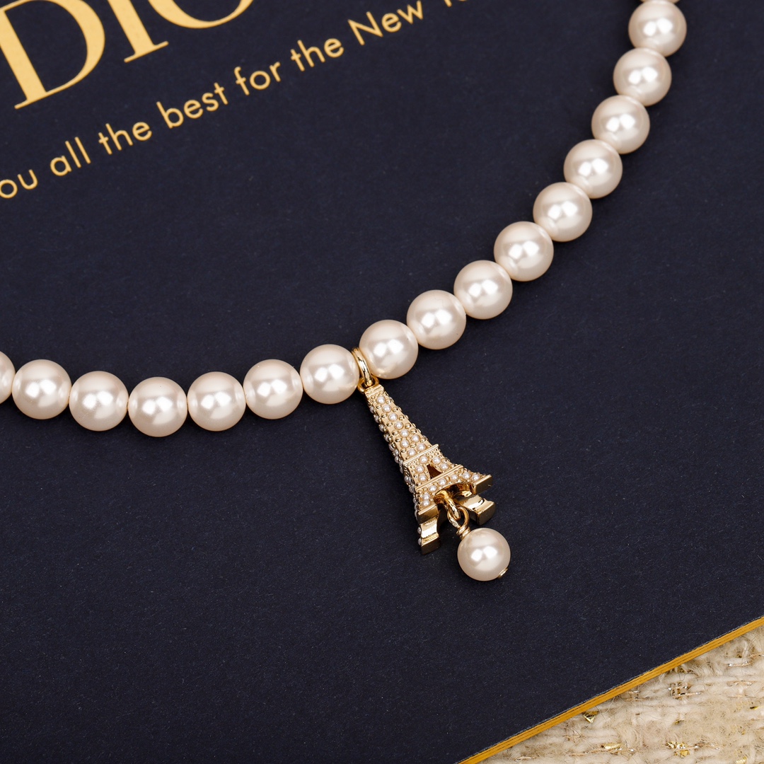 Dior Eiffel Tower Pearl Necklace