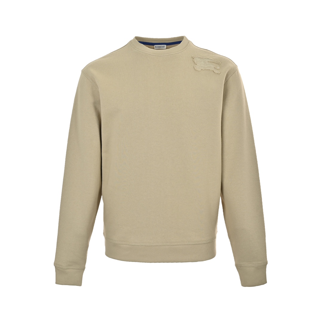 Burberry 24Fw crew neck sweatshirt with horse patch on the shoulders
