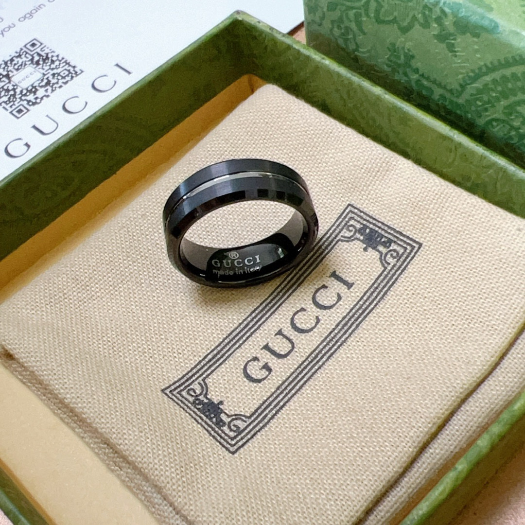 GUCCI Black Hollow Ring