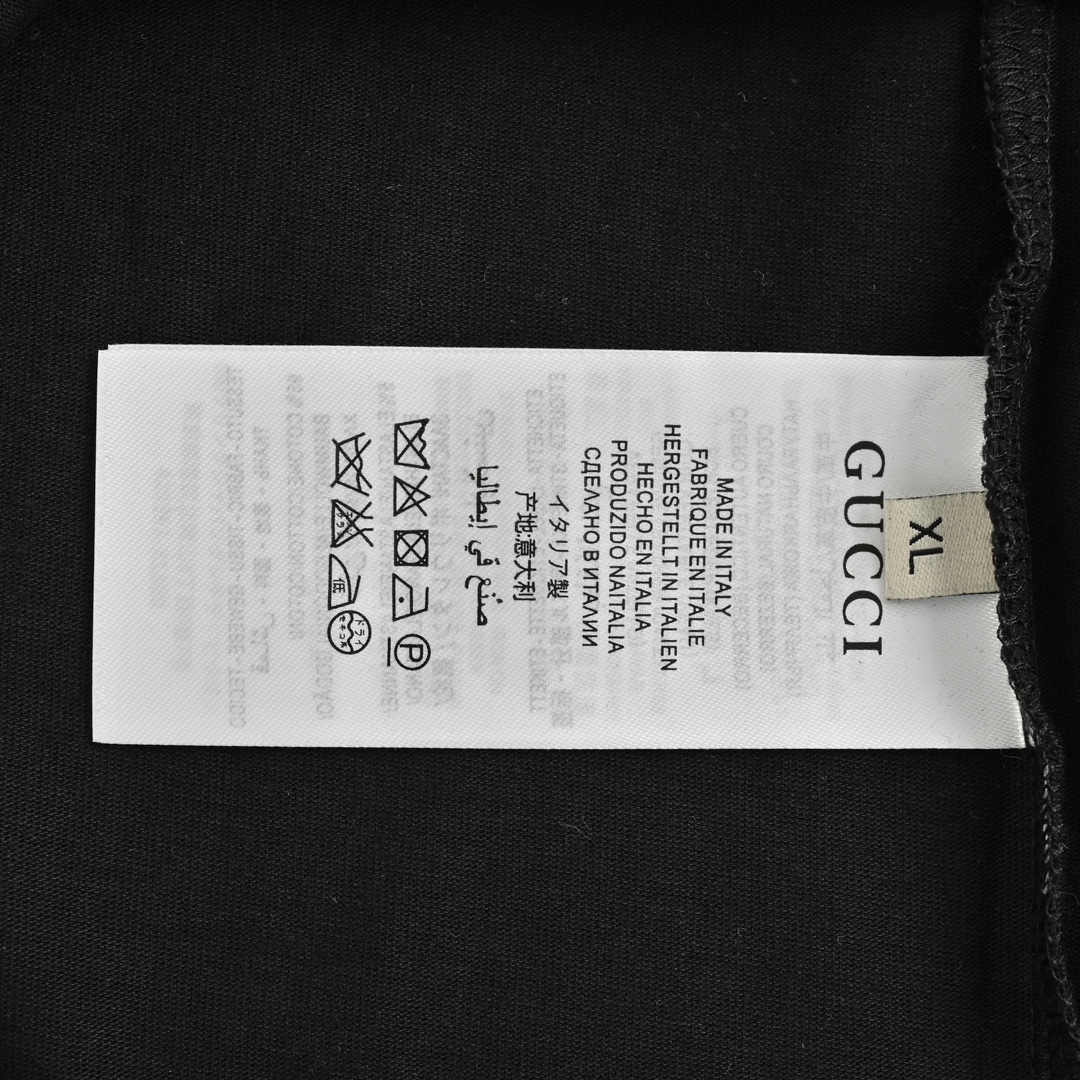 Gucci 24ss red and green color matching embroidered letter short sleeve
