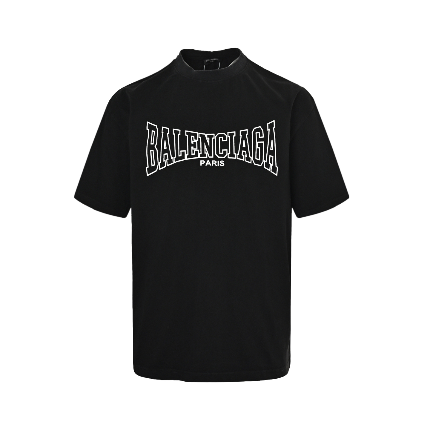 Balenciaga 25ss cracked letter logo print short sleeve