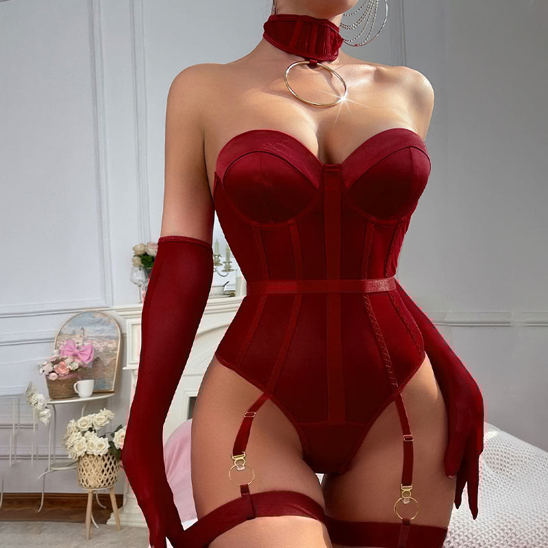 See-through Backless Jumpsuit Lingerie Set