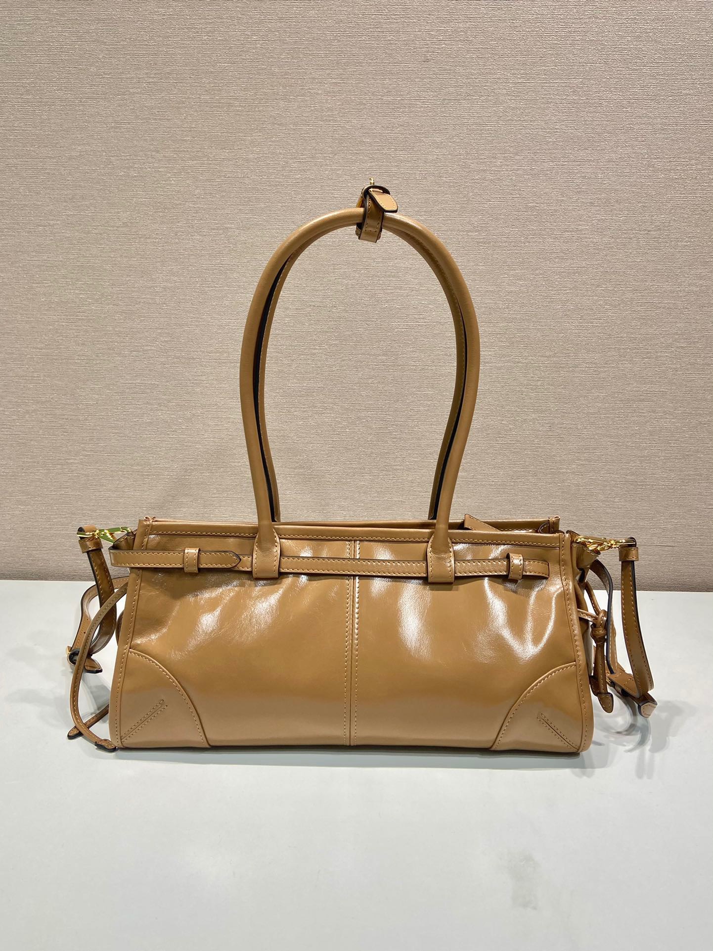 Prada lussolf waxed leather handbag 1BA426