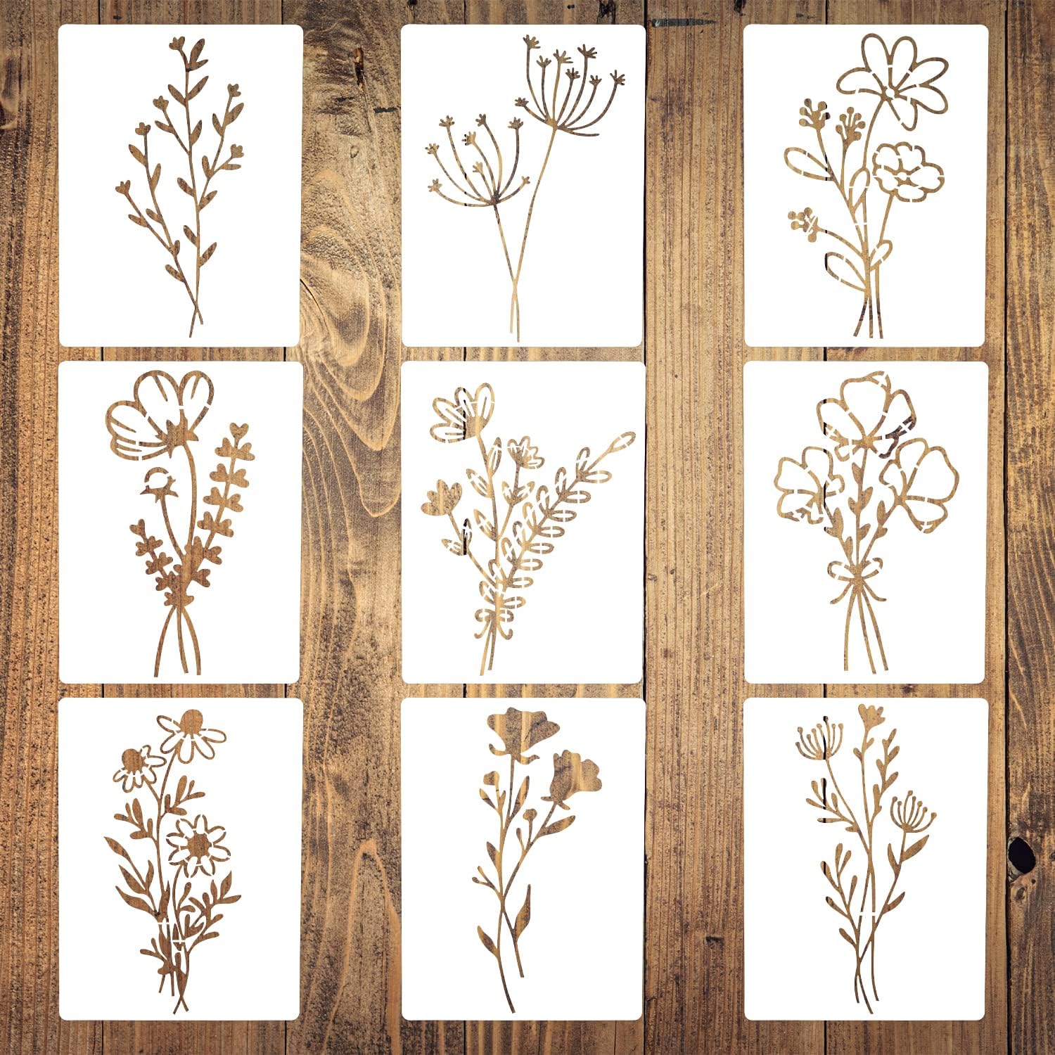 💐🌸 Reusable Botanical Flower Stencils 🏠