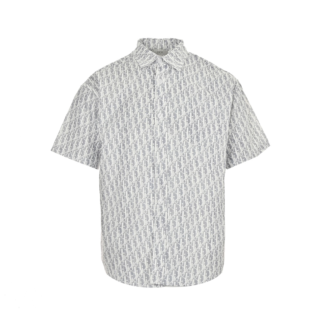 Dior 24ss full print monogram short sleeve shirt