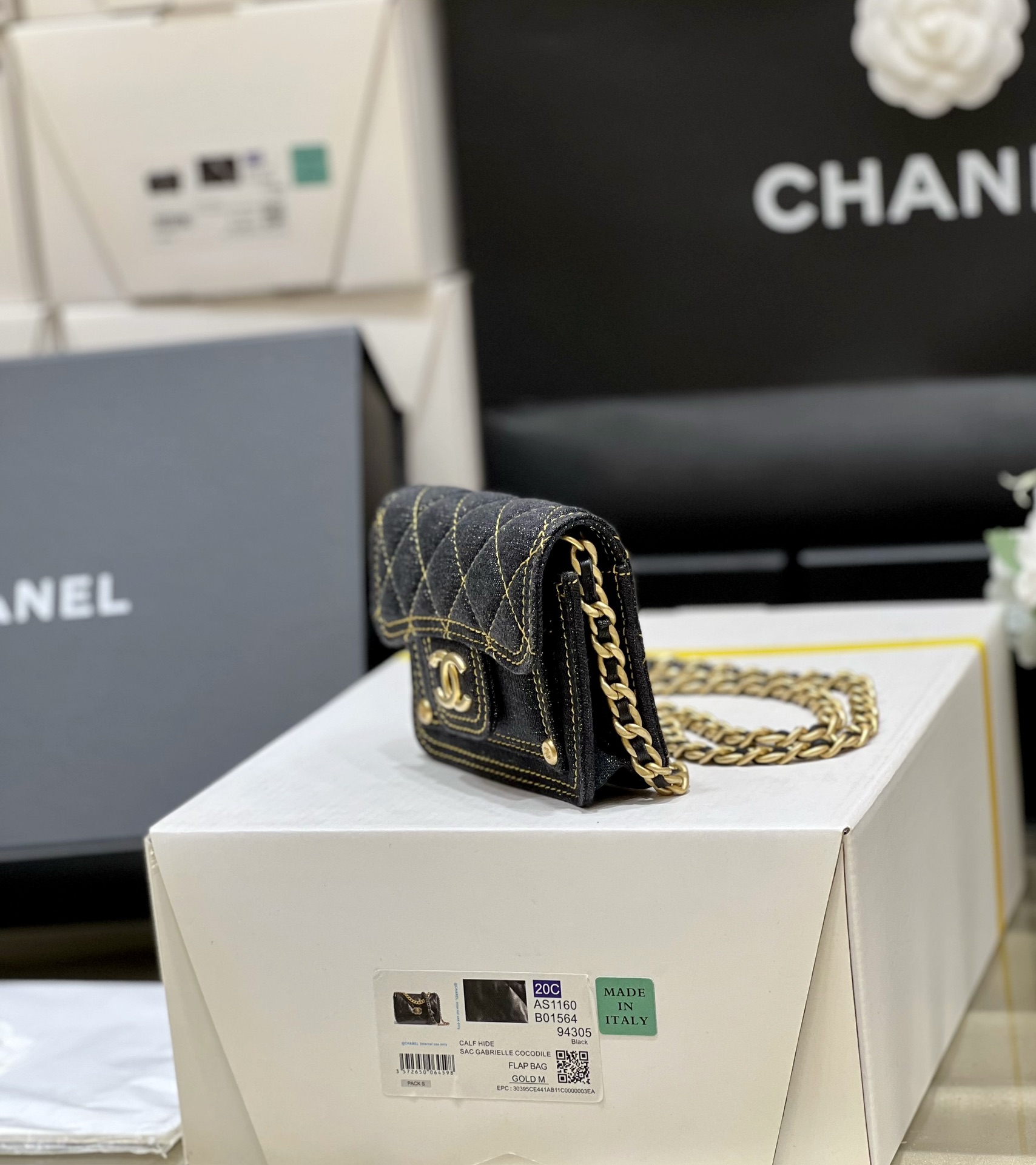 Chanel 23S Spring/Summer Collection Limited Edition Mini Denim Messenger Bag