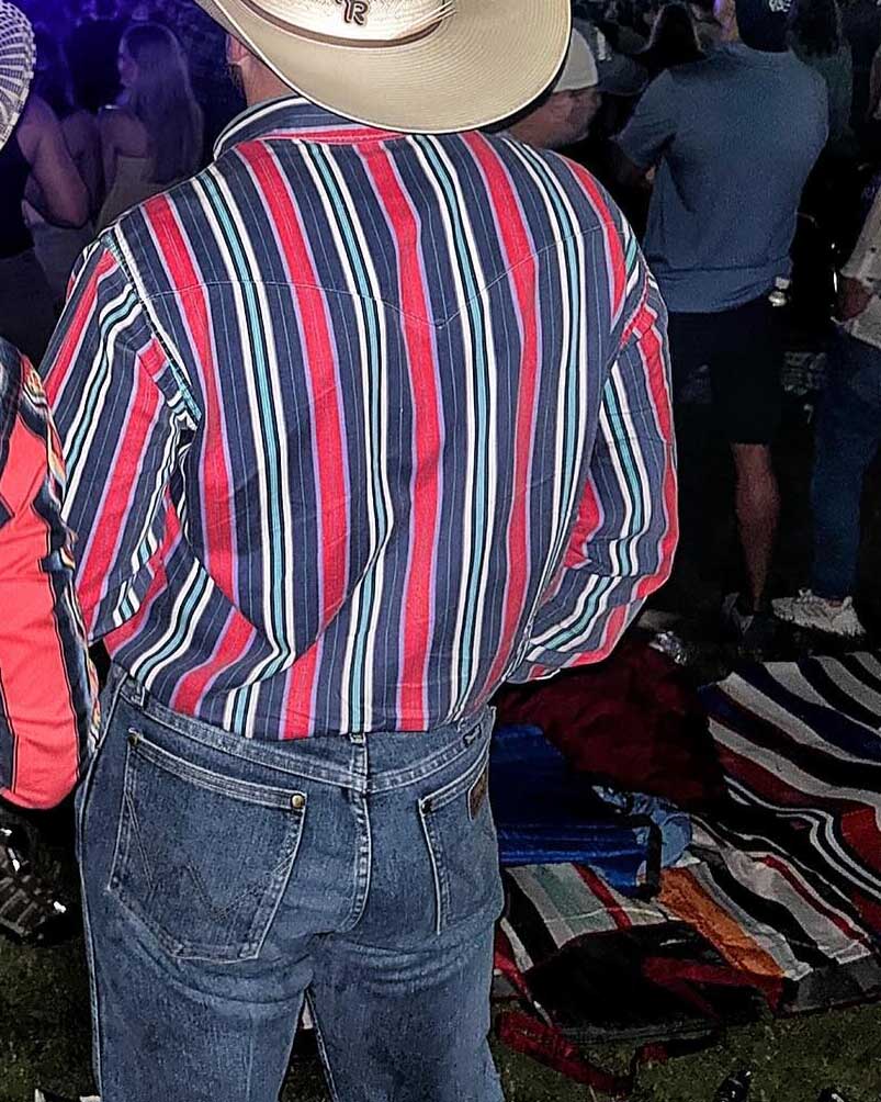 Men's Western Casual Red Striped Shirt