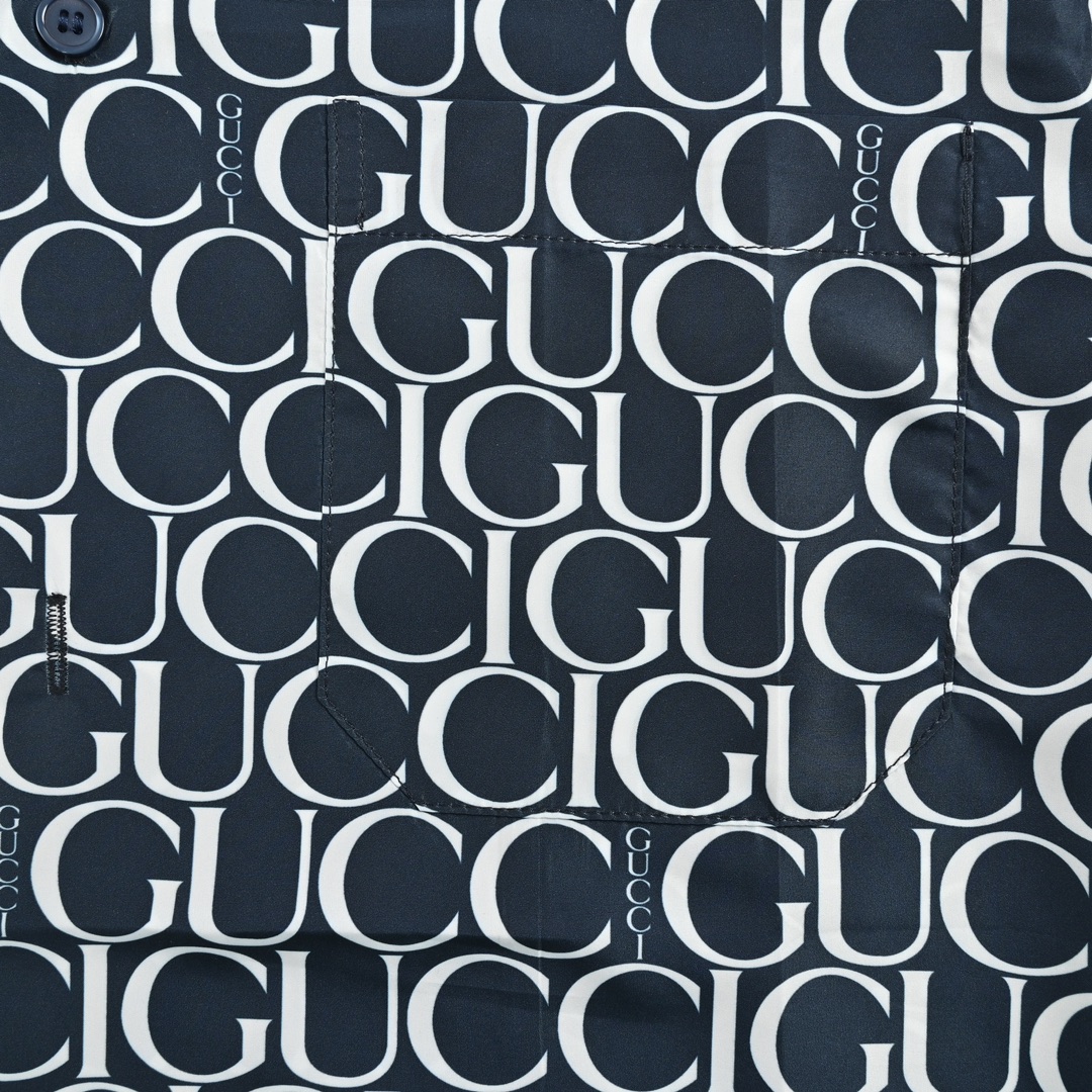 Gucci 24ss all over lettering short sleeve shirt