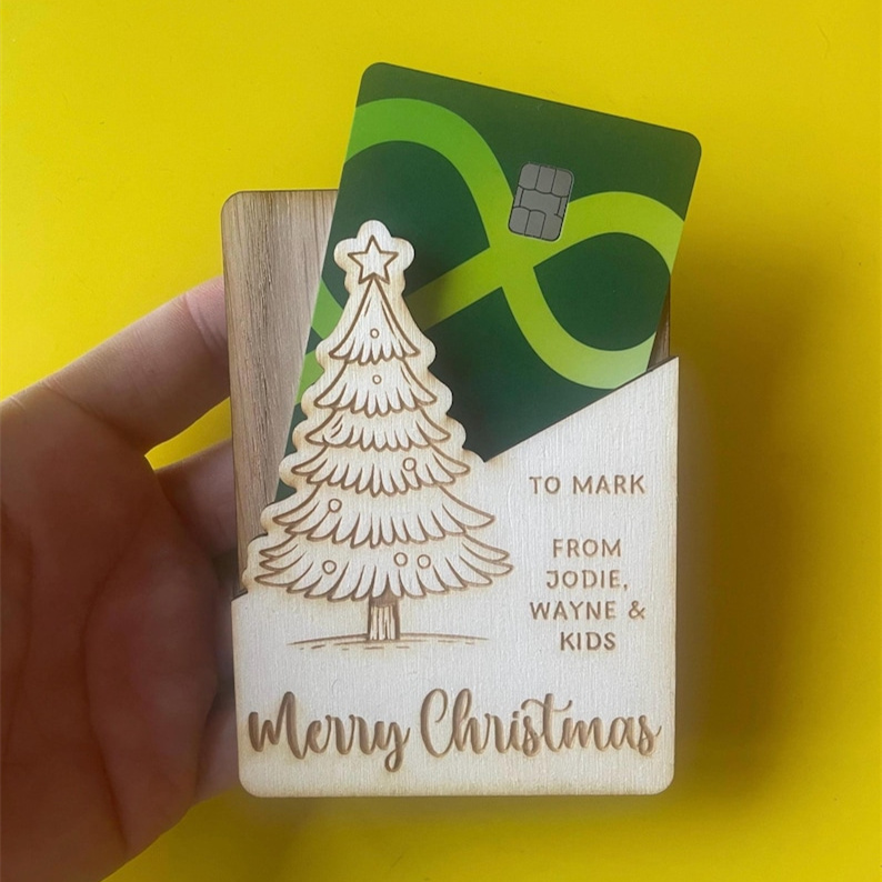 Personalised Christmas money gift holders