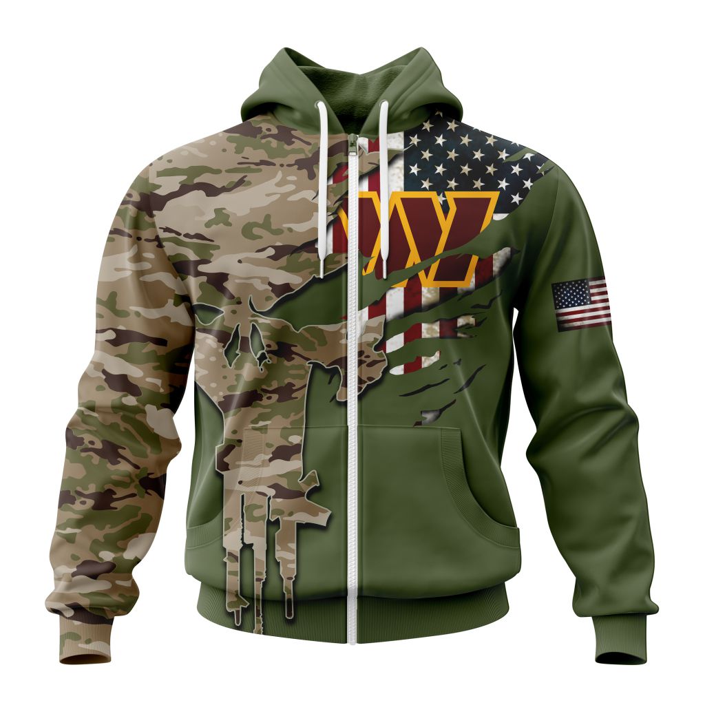 WASHINGTON COMMANDERS 3D HOODIE VETERANS DAY