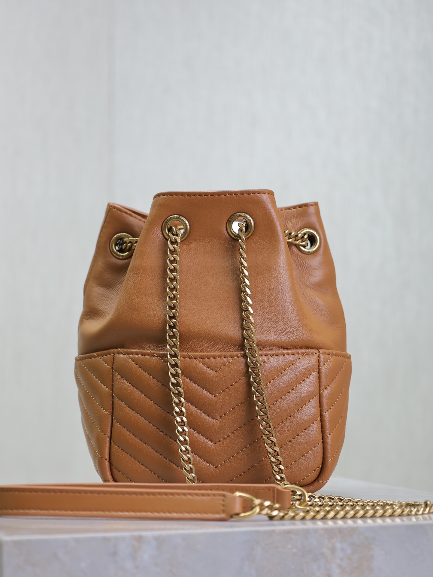 Yves Saint Laurent JOE V Quilted Mini Bucket Bag 631052