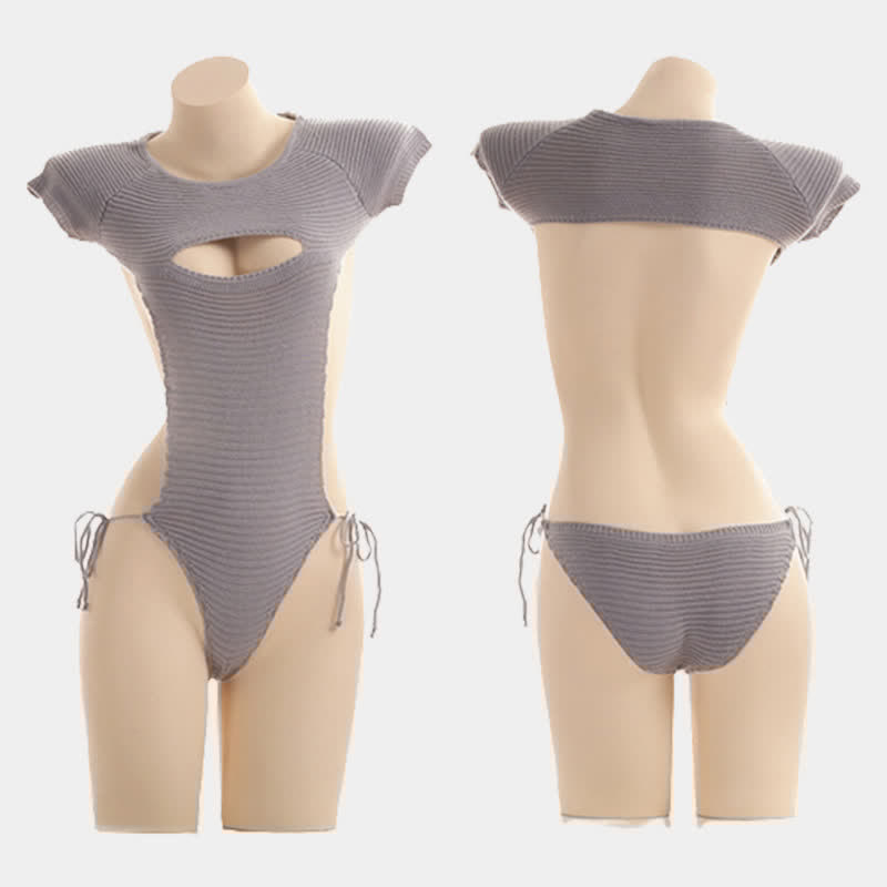 Hollow Out Virgin Killer Sweater Anime Cosplay Backless Knit Vest