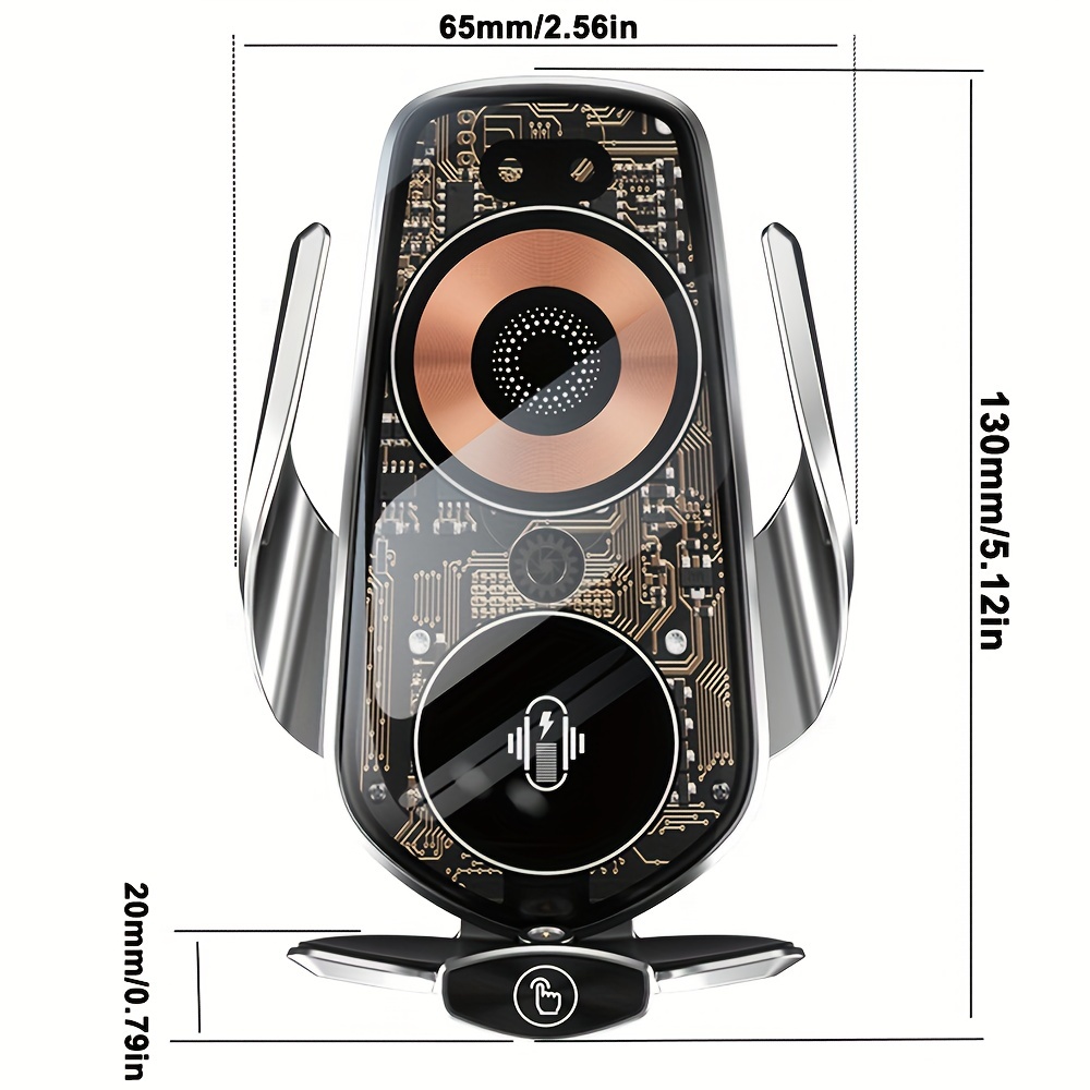 Q7 Infrared Sensor Car Wireless Charger Magnetic Suction Vehicle-mounted Charger Mobile Phone Automatic Clamping Fast Charging Phone Holder 360 Degree Bracket 15W AirVent Wireless Fast Charger Travel Comfortable For Iphone Samsung 4.7-7in Smartphones