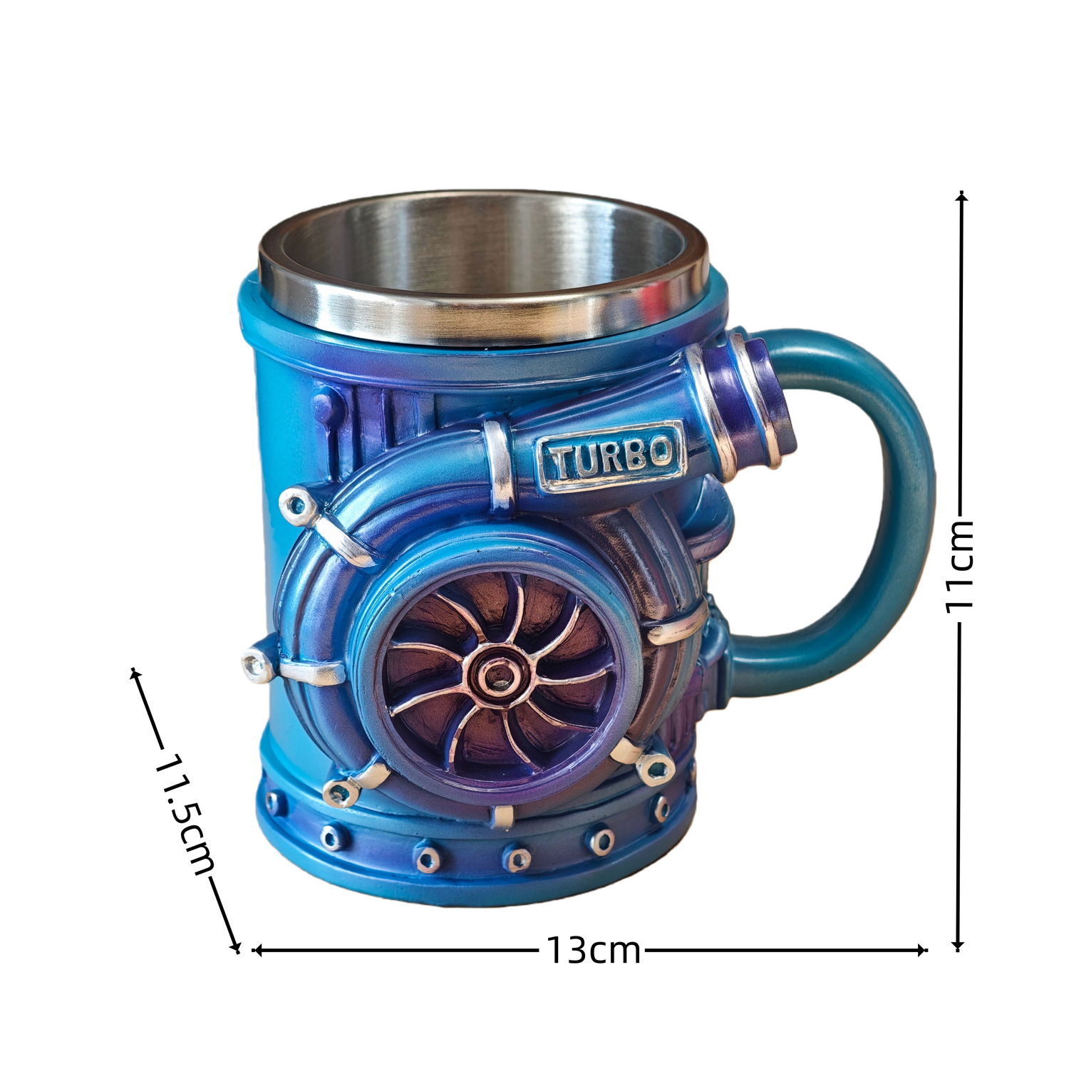 New turbocharger-shaped engine design resin mug