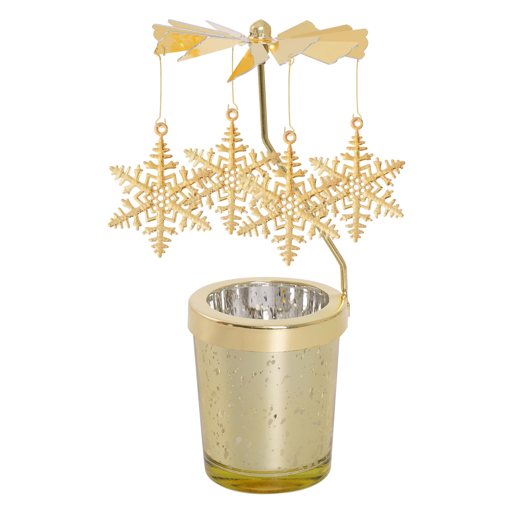🔥ON SALE🔥2Pcs Rotating Christmas Snowflake Candle Holder