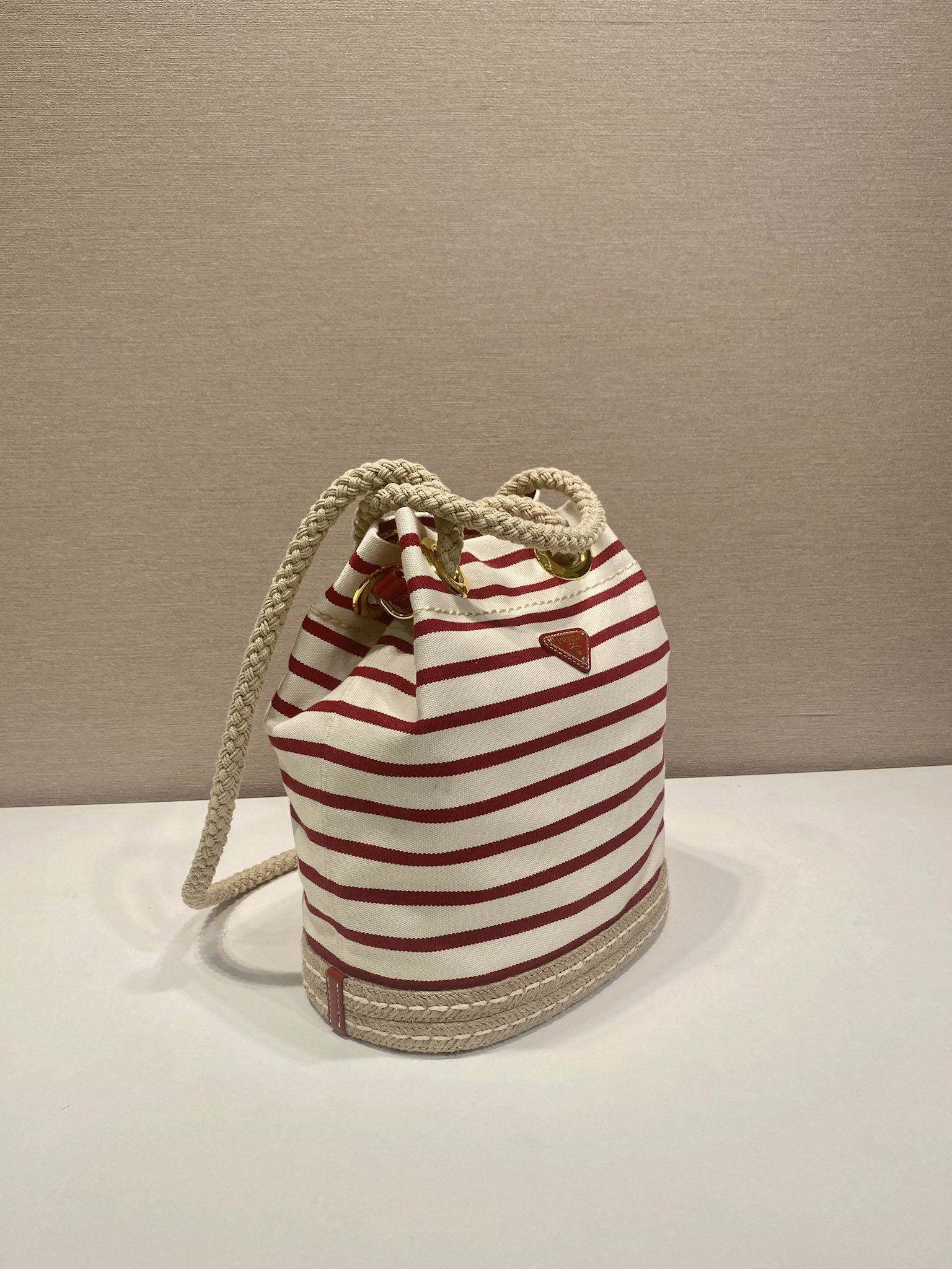 Prada New Striped Bucket Bag 1BE082