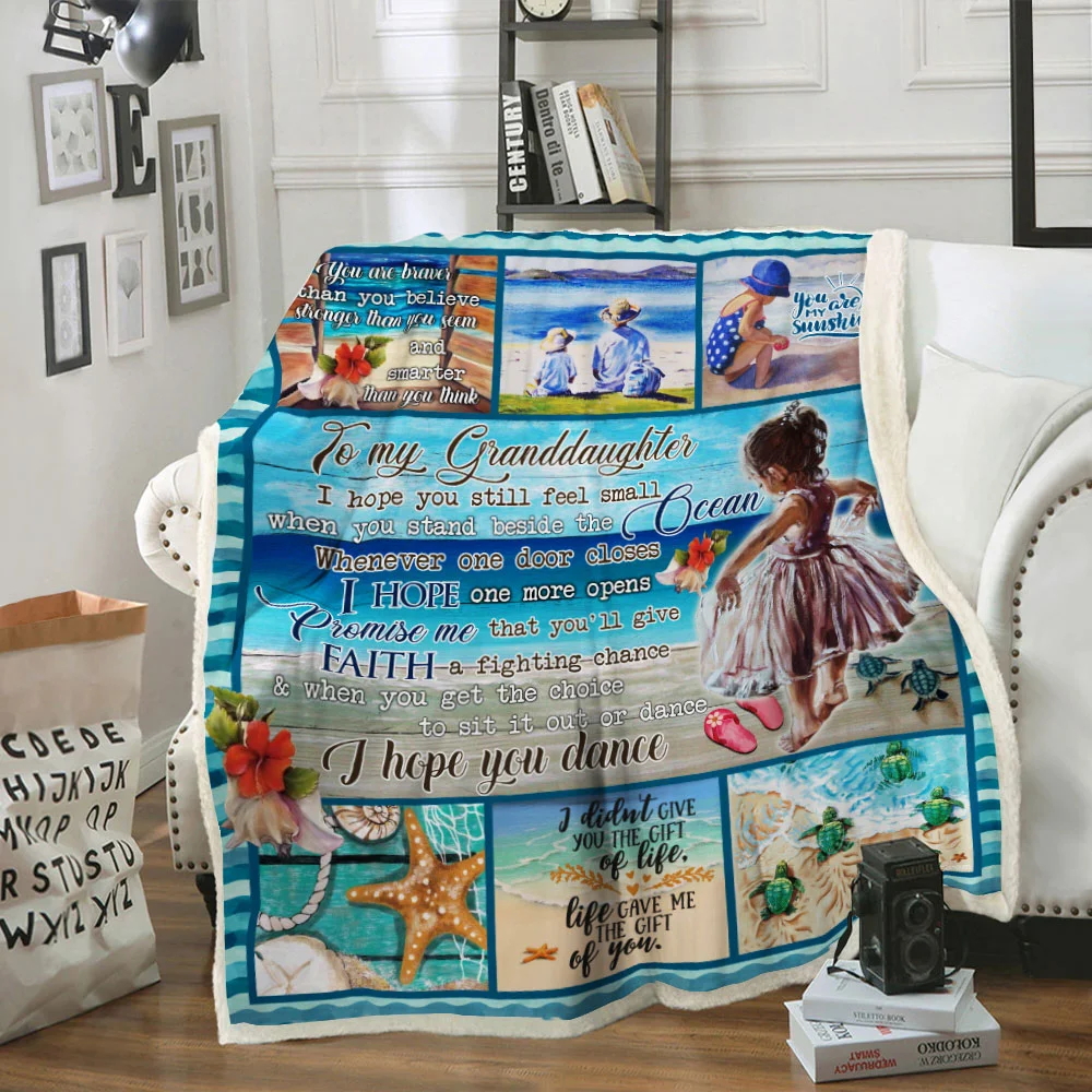 Grandma To Granddaughter, Beach Life Sofa Throw Blanket