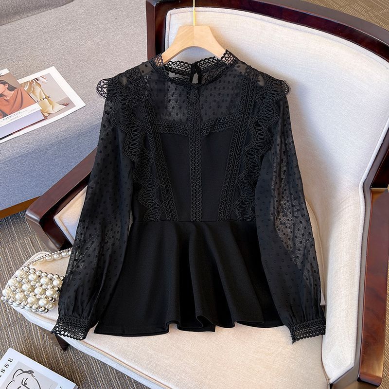Slimming Lace Top with Chiffon Shirt, Trendy Design Sense