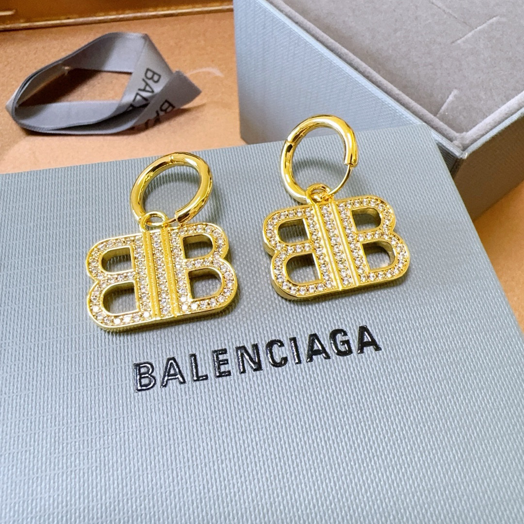 Balenciaga BB diamond earrings