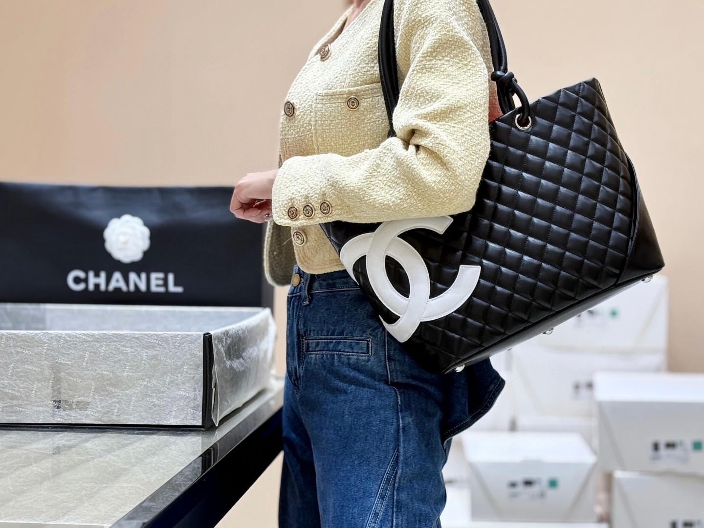 Chanel used Cambon tote A29795 00158