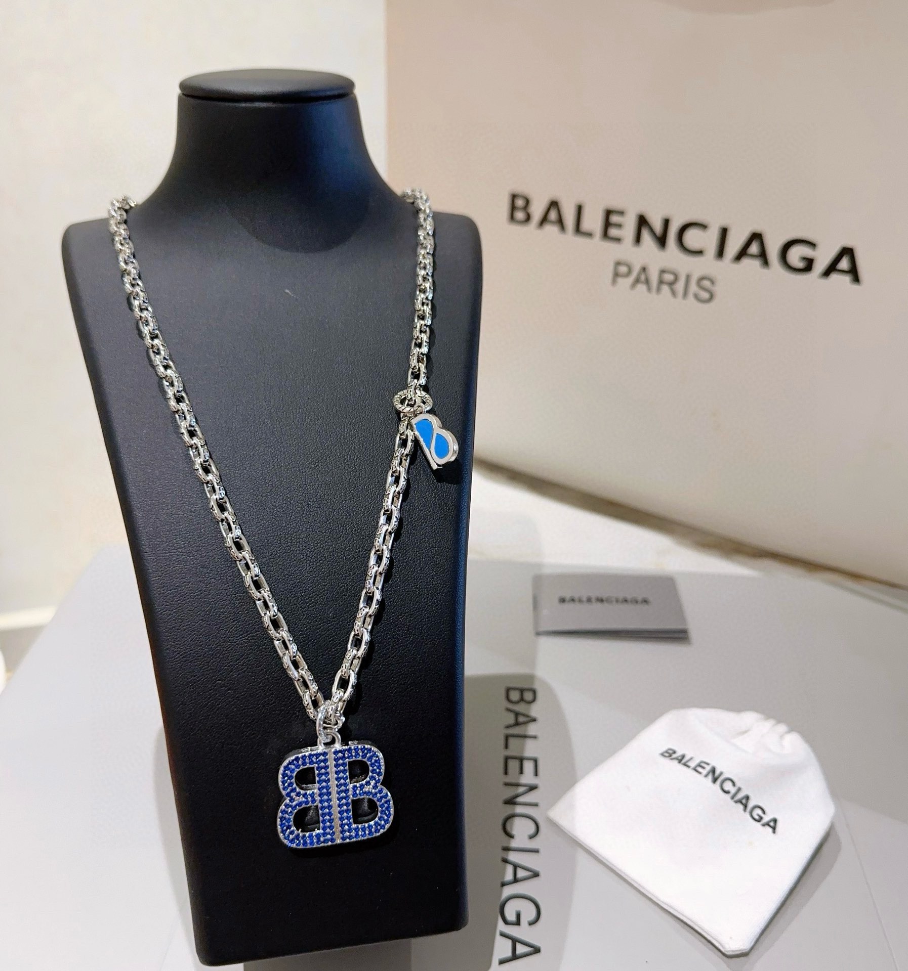 Balenciaga BB Diamond Chain Necklace