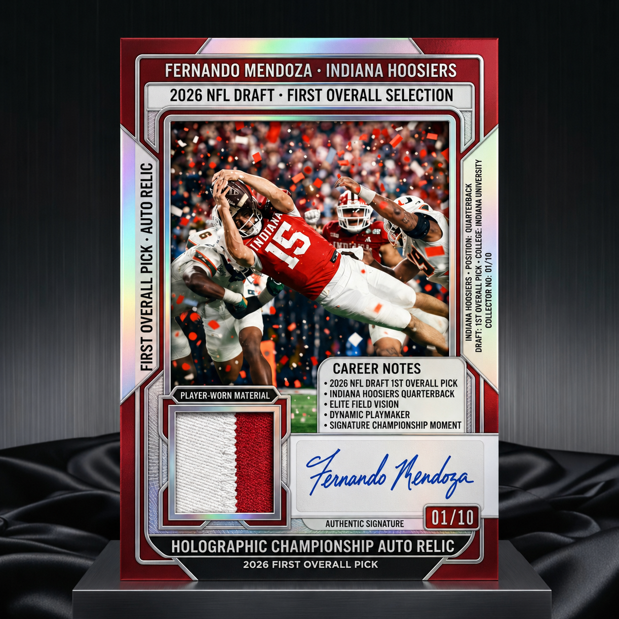 🏈 Fernando Mendoza 2026 NFL Draft 1st Overall Pick RPA Card!